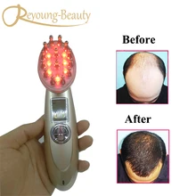 Электрический фотон вибрации rf EMS лазерный био микротоковая Вибрация роста волос Массажер-Расческа для от выпадения волос обработки