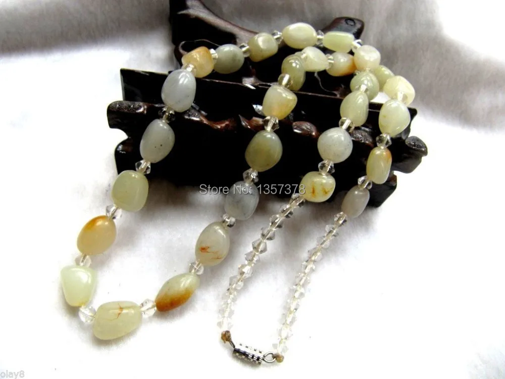 

huij 002696 Elegant A Grade Jade / Nephrite White Seed Jade Bead Necklace / 45cm