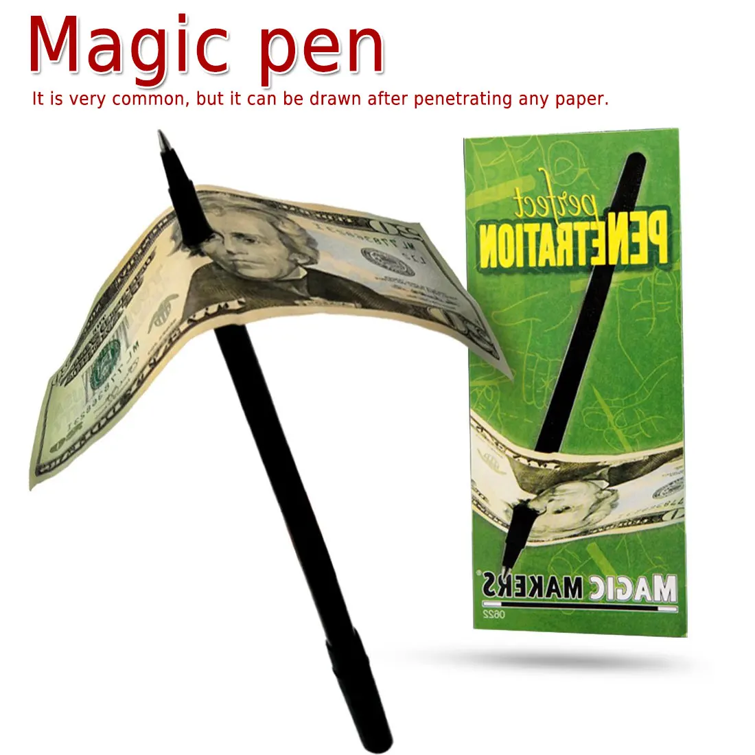 

1pcs Thru Bill Penetration Dollar Bill Pen Tricks Magic Pen Through Dollar Magie for Magic Show Magic Prop Children Toy