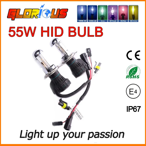 

Bi xenon H4  55W HID bulb 55W replacement H4-3 Hi Lo H4 Bi xenon H4 bixenon light headlight lamps