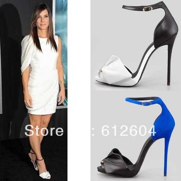 

Designer women summer bow tie high heel sandals ankle buckle shoes safety pin ankle strap sandals dress shoes size 35 to 41