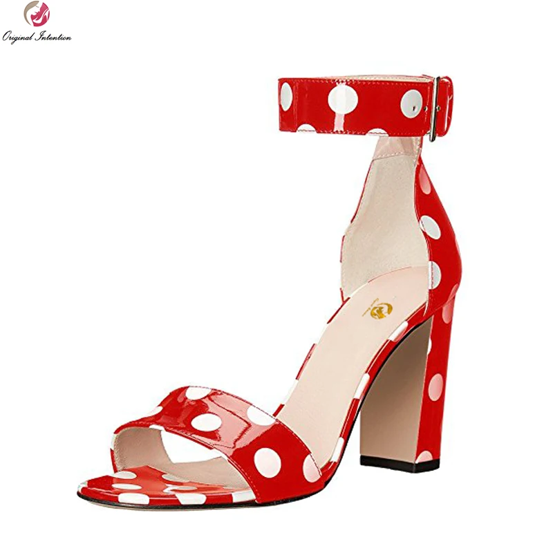 polka dot chunky heels