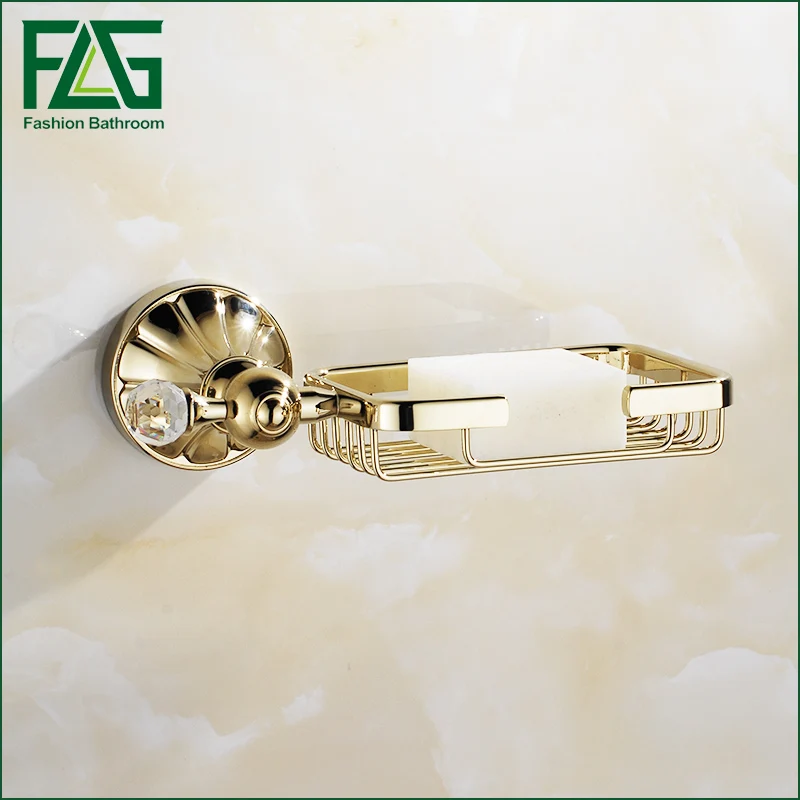 FLG Golden Finish Soap Dish Zinc Alloy Gold Soap Holder Bathroom