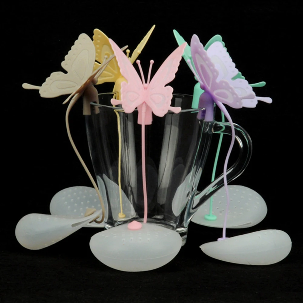 

Tea Infuser Silicone Beautiful Butterfly Shape Tea Coffee Loose Leaf Strainer Bag Mug Filter Teapot Teabags Drinkware