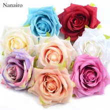 3 шт. 8 см искусственные шелковые розы цветок головы для украшения свадьбы DIY ВЕНОК подарок Скрапбукинг Ремесло высококачественные накладные цветок