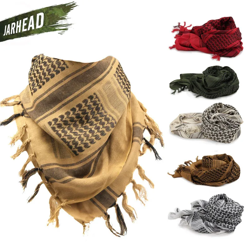 Утолщенный шарф в арабском стиле, военный, походный, армейский, тактический, ветрозащитный, пылезащитный, спортивный шарф, хлопок, шарфы для военных игр