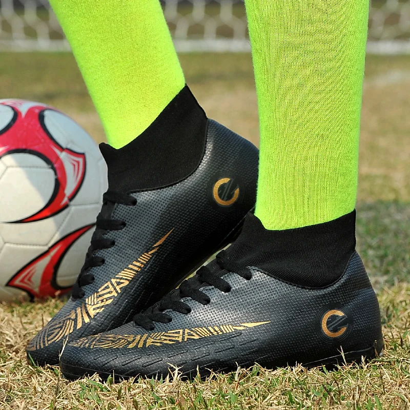 Оригинальные мужские футбольные бутсы тренировочные длинные шипы детские