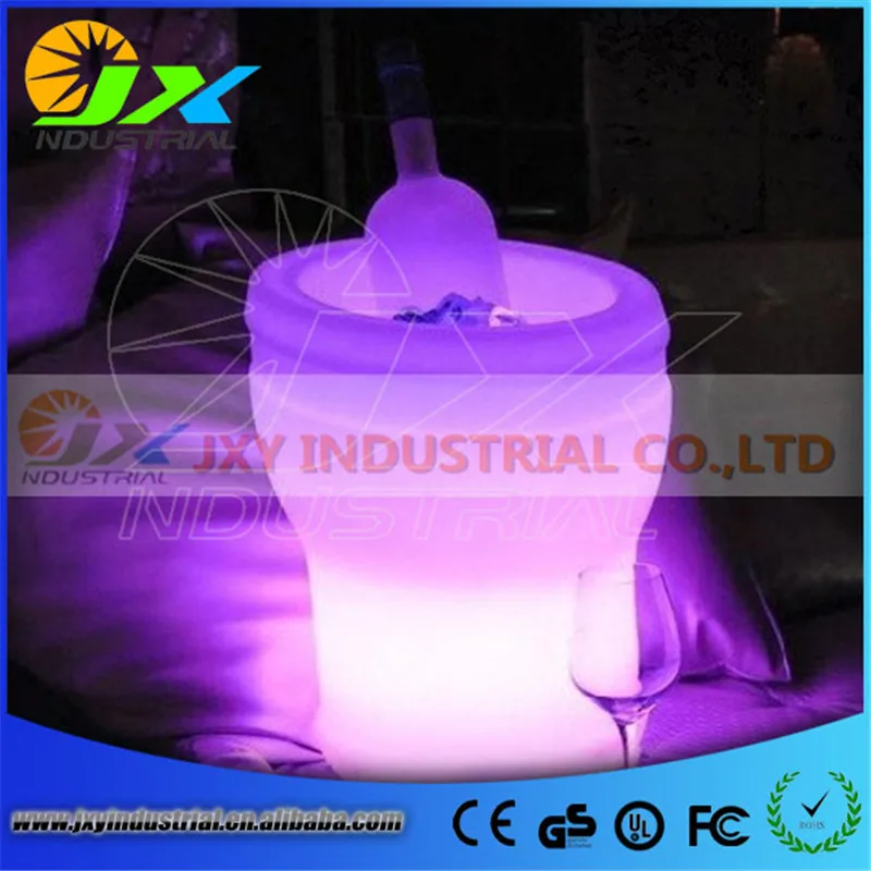 

Free Shipping 5L Volume plastic led ice bucket color changing,5L bars nightclubs LED light up ice bucket Champagne beer bucket