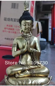 

00853 19 Tibet Buddhism Copper Bronze Gild Thailand Buddha Sakyamuni Amitabha Statue
