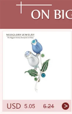 Neoglory Синий цветок эмаль винтажные булавки со стразами и броши для женщин Свадебное платье модный бренд ювелирные изделия подарок матери