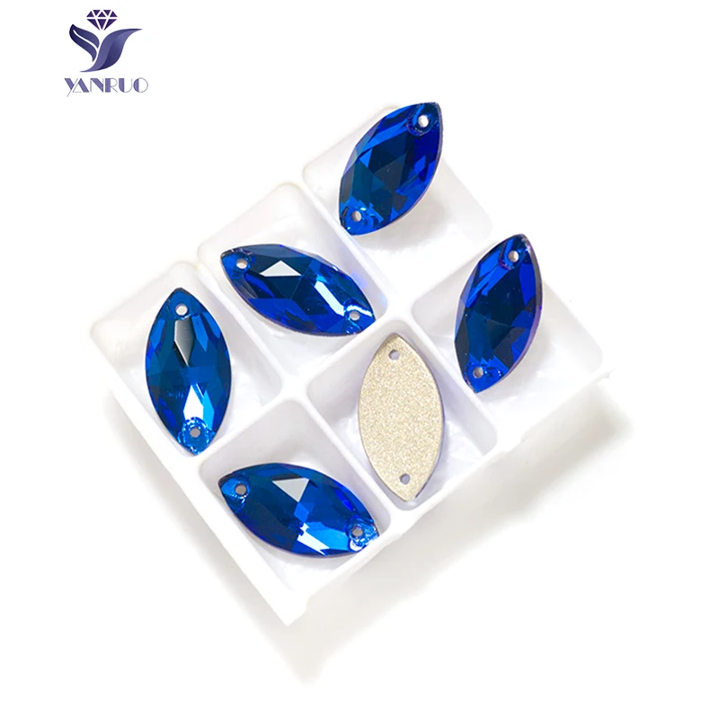 YANRUO 3223 Navette Horse Eyes Shape Sew On Crystal Glass flat back Rhinestones AAAAA Quality Stones For Clothes 