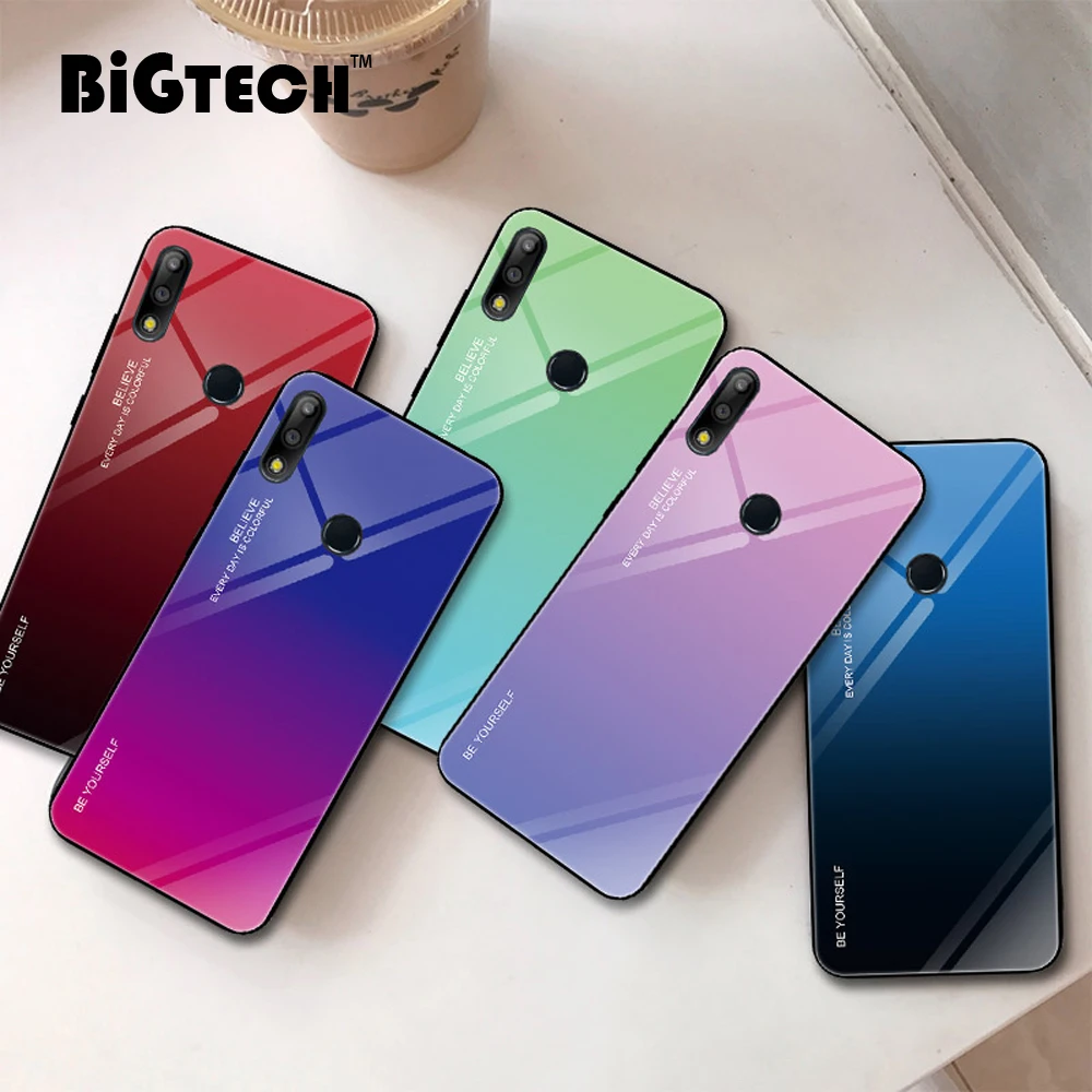 

BiGTECH For ASUS ZenFone Max Pro M2 ZB633 ZB631KL ZB602KL Case Colorful Glass Cover For ASUS ZB601KL Case Gradient Coque