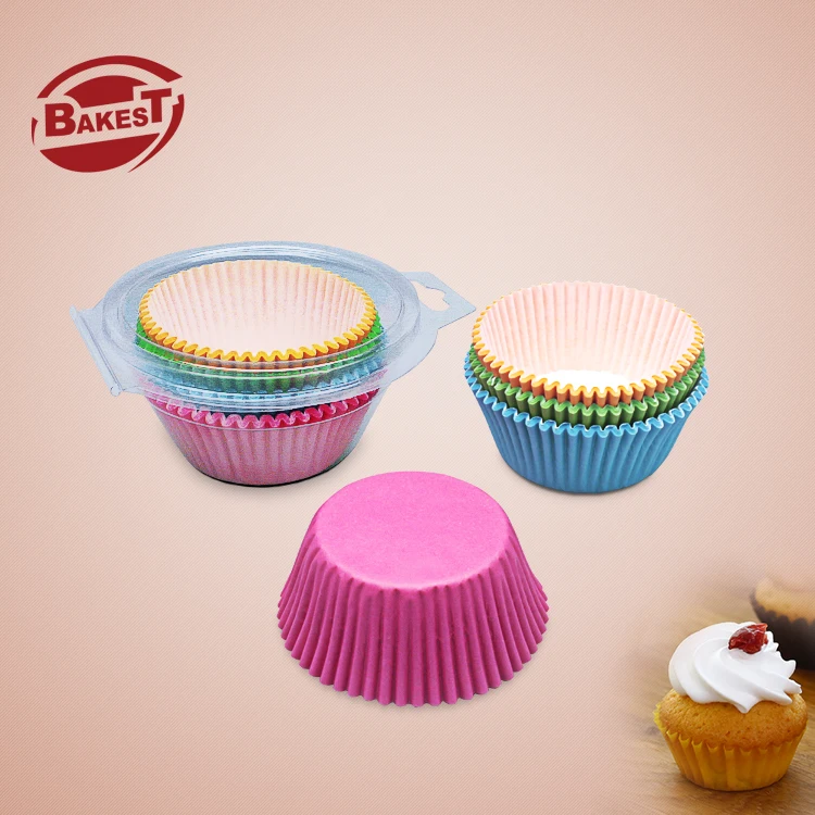 

Bakest 4.5inch single packing greaseproof paper cup four kinds of pure color baking cups in oven
