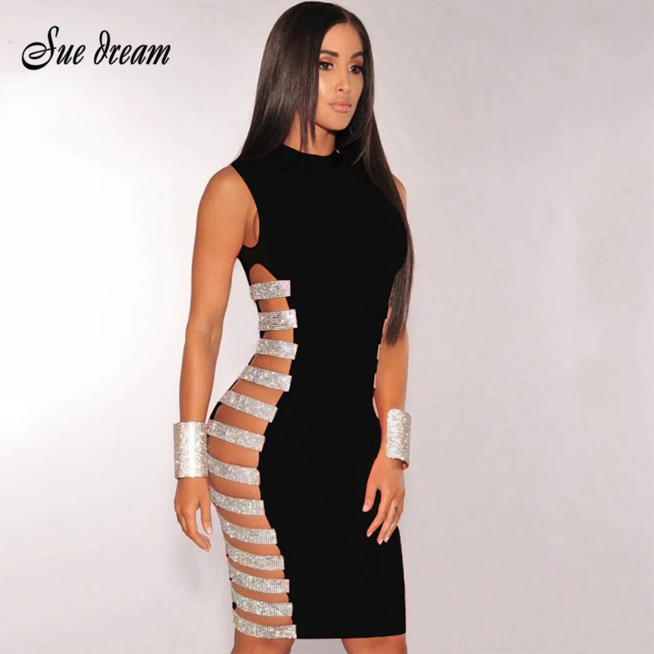 Adyce-2018-Elegant-Woman-Dress-Sexy-Hollow-Out-Side-Striped-Beads-Embellished-Mini-Bandage-Dress-Evening (1)