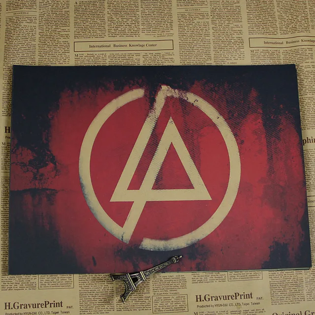 Retro Vintage Linkin Park Rock Band Music Guitarra Fosco Kraft Papel