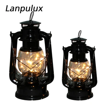 

Lanpulux Portable Iron Pot Night Light Warm White Luminaria Vintage Lantern Light Fixtures Bedroom Home Decoration Lighting Gift