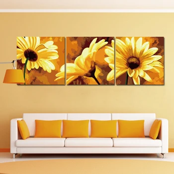 

MaHuaf-A1112 three-picture combination Framed painting by numbers canvas hand painted wall decor