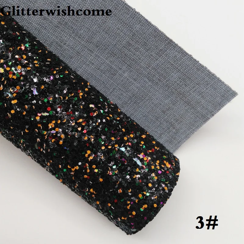 Glitterwishcome 21X29 см A4 размеры синтетическая кожа, с эффектом блестящей кожи Ткань Винил для Луки, GM060A - Цвет: 3