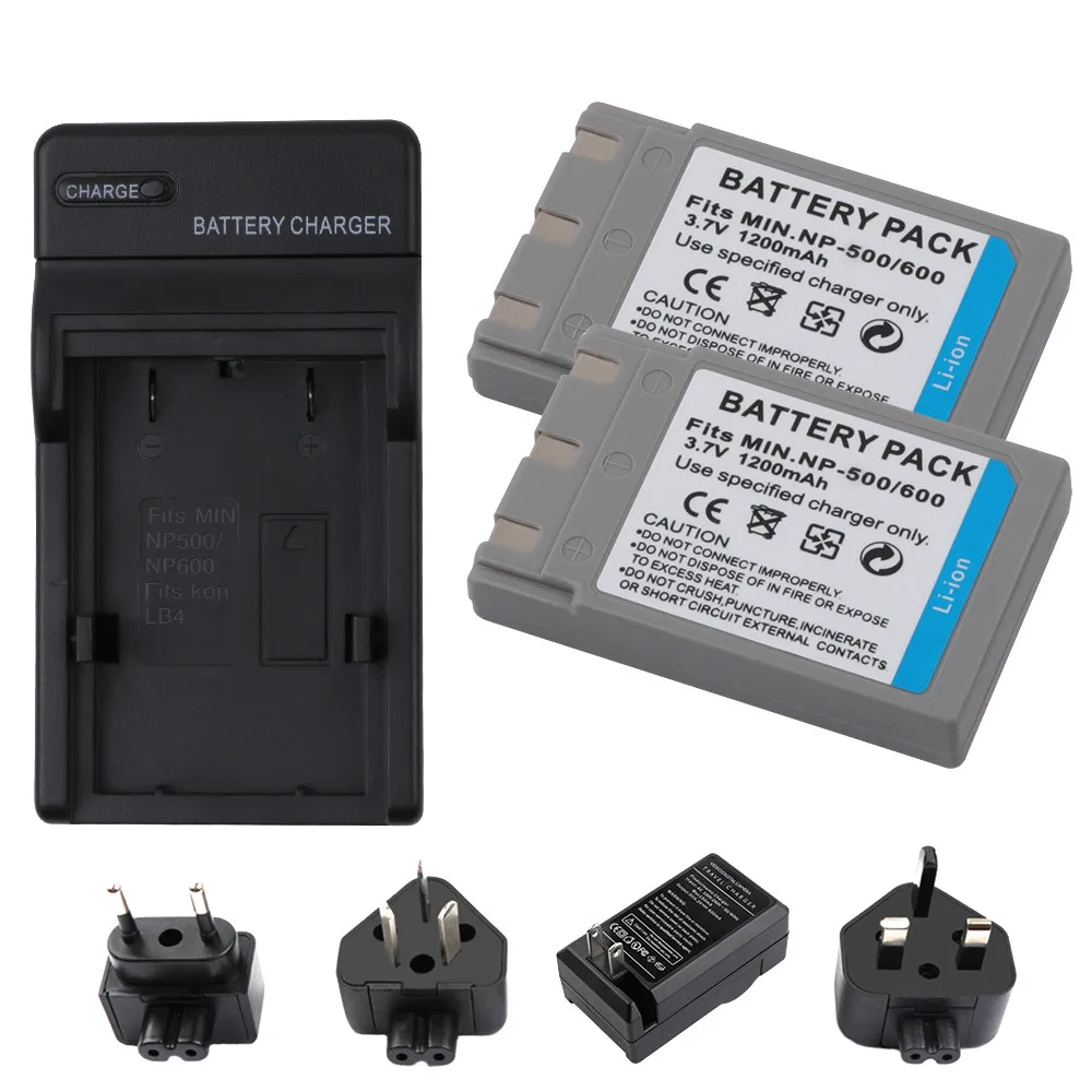 

2x NP-500 NP-600 NP500 NP600 DR-LB4 DRLB4 Battery+Charger for Konica Minolta DIMAGE G400 G530 KD-310Z KD-500Z KD-410Z 420Z