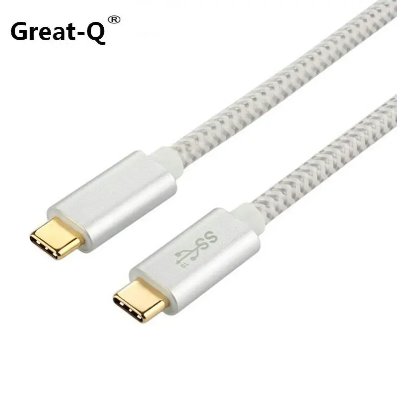

Great-Q High quality Aluminum Alloy Braided Customized Gold Plated Connector USB Type C TO type-c usb3.1 Cable