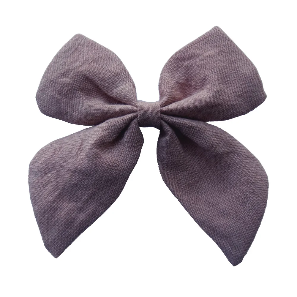 Cotton Linen Fabric Hair Bows Boutique Hair Clips Sailor Bow Barrettes Hairgrips Baby Girls Women Hair Accessories Headwear head accessories female