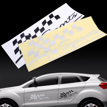 

DWCX Universal Car Styling Body Racing Checkered Flags Sport Styling Vinyl Decal Sticker 29x10cm For VW Golf Audi Honda Hyundai