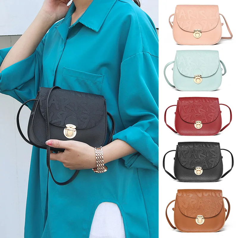 

2019 New Fashion Crossbody Single Shoulder Bag Embossing Plug Lock Handbag with Strap for Women BS88