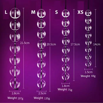 4 Sizes Glass Anal Beads Vaginal Balls Anal Plug Butt Sex Toy Female Sex Products Vagina Kegel Balls for Women Crystal Massager 2