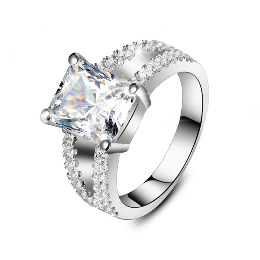 3.85CT 18K белая Золотая Подушка оптом обручальные кольца для женщин SONA милое кольцо с бриллиантом на годовщину Рождественский подарок