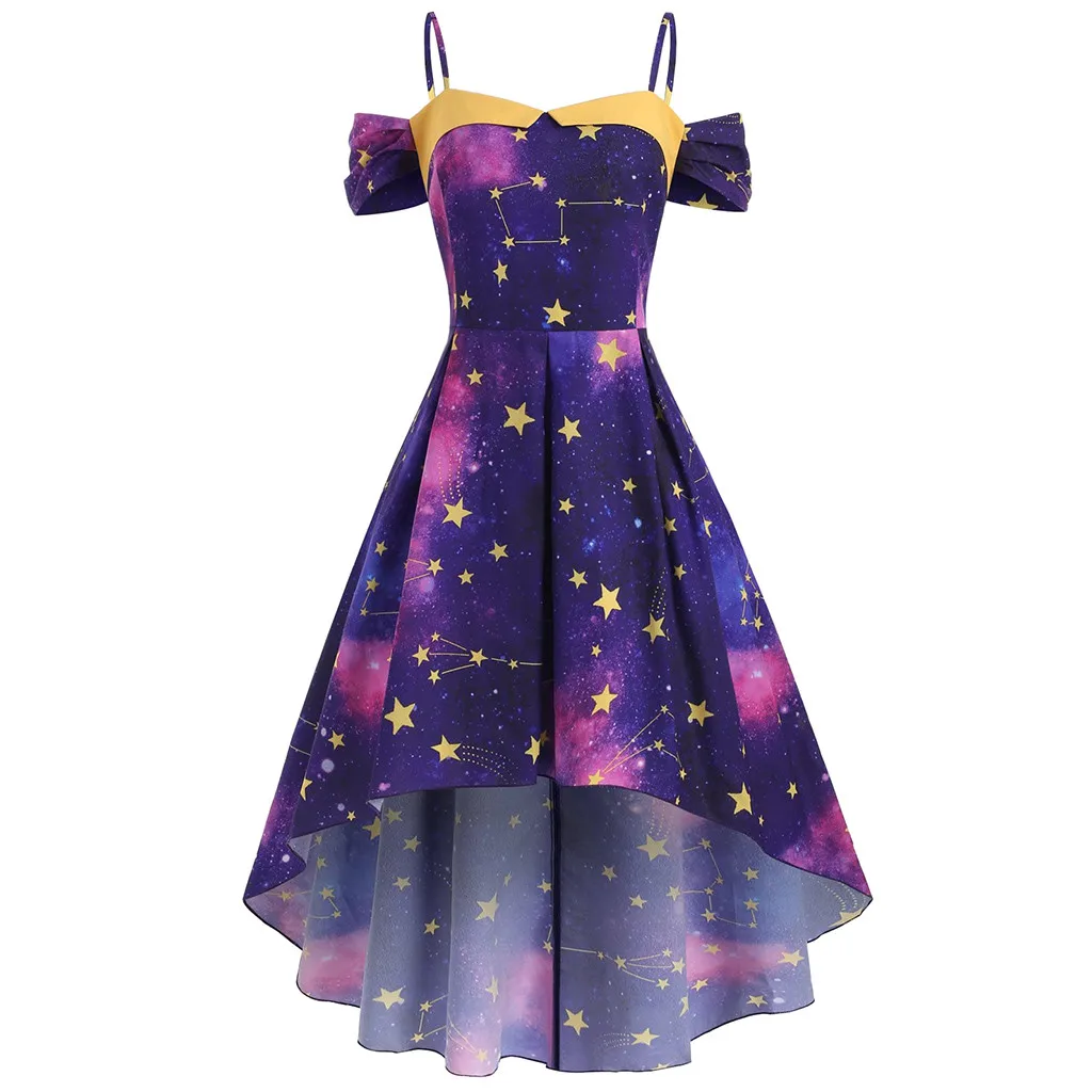 

Star Summer Woman Dress 2019 Spring Summer Asymmetrical Long Sleeve Boho Maxi Dresses Dress to the Purple#G8