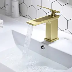 Кран-водопад для ванной холодной и горячей воды смеситель для умывальника бортике Ванная Комната Раковина латунный водопроводный кран
