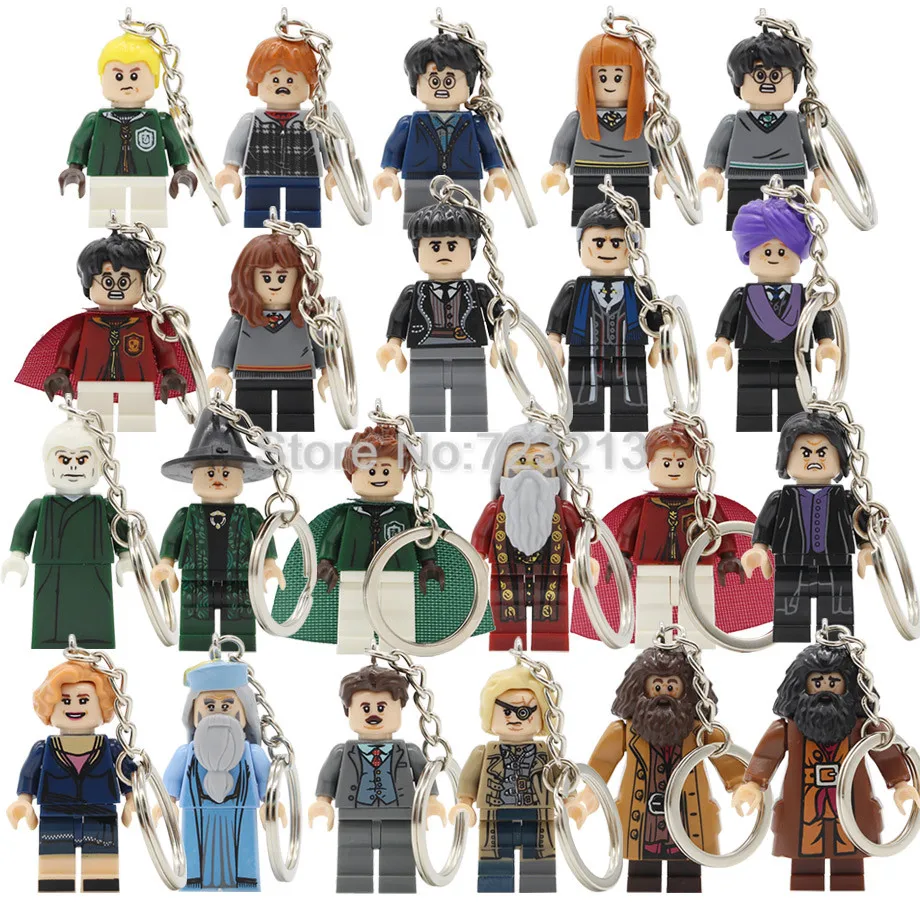 

Harry Potter Fantastic Beasts Figure Keychain Rubeus Hagrid Graves Ron Hermione Moody Wood Jacob Building Blocks Brick Toys