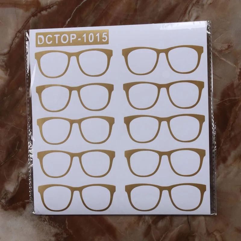 

DCTOP 10 Pieces/Lot Glasses Wall Art Murals Vinyl Wall Stickers Home Decor Self Adhesive Wallpaper Fashion Design Living Room