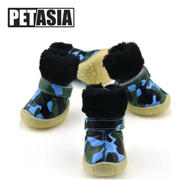 Pet Small Dog Shoes Snow Winter 4pcs/set Dog's Boots Waterproof Cotton Super Warm Anti Slip XS