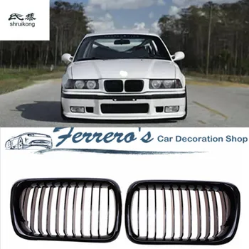 

2pcs/lot For BMW E36 3 Series M3 1996-1999 Modification Matte black Bumper Kidney Front Grill Grille Wholesale