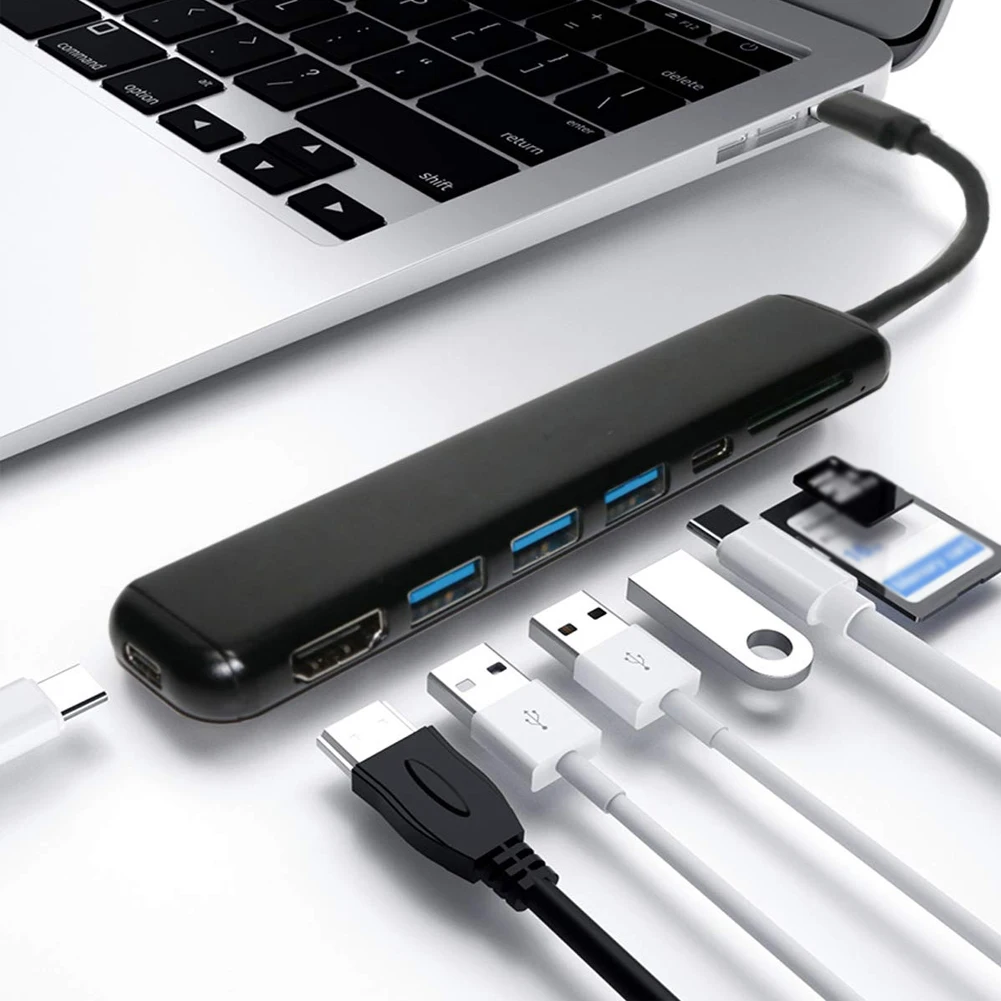 

8 In 1 Type-c Safe Charging HDMI Card Reader Practical Portable Fashion Wear Resistant Aluminium Alloy Adapter USB Hub 4K