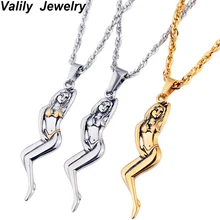 Valily мужское ожерелье сексуальное голое женское дизайнерское ожерелье с подвеской из нержавеющей стали Модная Золотая женская подвеска для мужчин цепочка ожерелье s