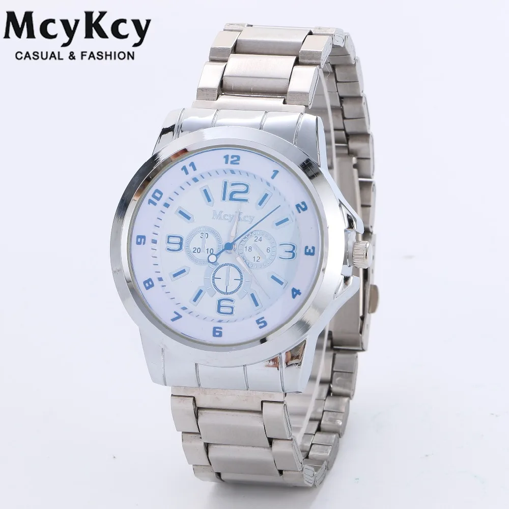 

McyKcy men famous fashion watch quartz watch roman numerals business luxury fashion brand waterproof Leisure steel  men watches