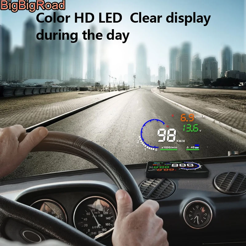 Автомобильный проектор BigBigRoad лобовое стекло OBD2 EUOBD HUD для Kia K2 K3 K5 K7 Optima Ceed Cerato Rio