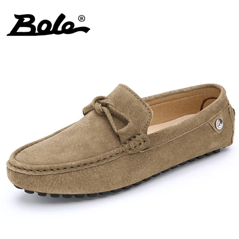 BOLE Novos Couro Sapatos Masculinos De Couro Camurça Projeto Superstar Homens Mocassins Deslizar sobre Respirável Conforto de Condução Shoes Men Calçado Plana
