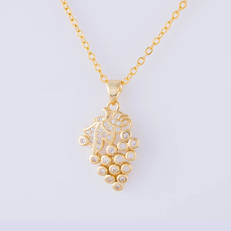 HotTrendyJewelryCuteZirconGrapeCharmsNecklacesPendantsFor