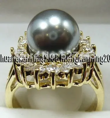 Wholesale free shipping &gt&gtNoblest Grey Akoya Cultured pearl ring size 7 8 9 | Украшения и аксессуары