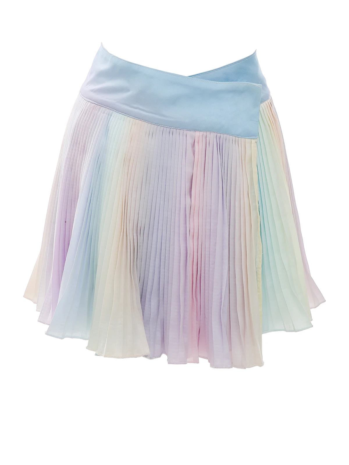 Милая Радужная плиссированная юбка, Женская разноцветная шикарная модная мини-юбка для Harajuku, Лолита, розовая, летняя, uzzlang, Корея, стиль