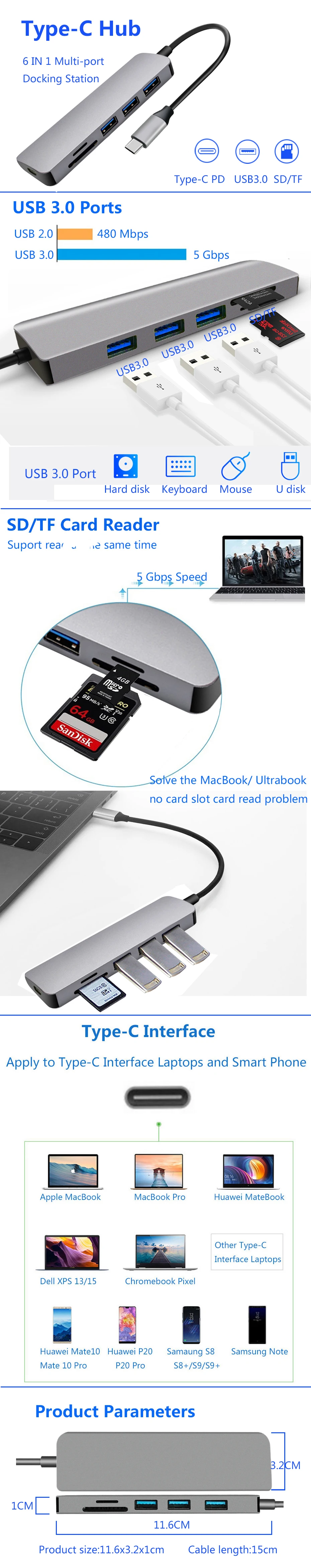 Док-станция usb type C dex usb 3,0 порт HDMI OTG кабель Sam sung станция dex для ноутбука S10 S9 Hua wei P20 p30 pro type C