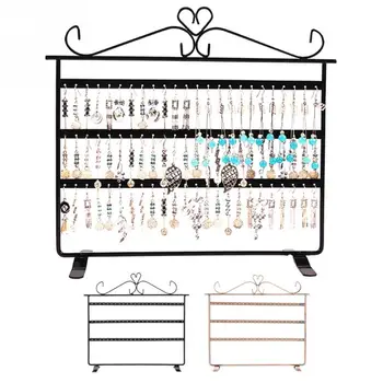 

72 Holes Earrings Necklace Jewelry Stand Holder Display Rack Simple Style Metal Stand Holder Display Shelf Jewelry Stand Holder