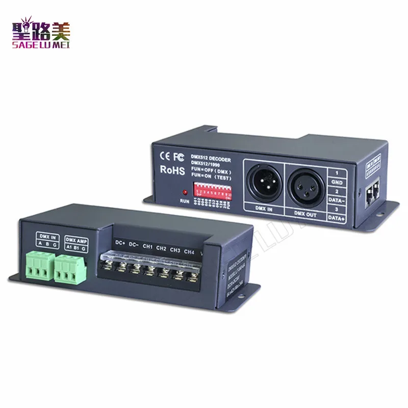 

LT-840-6A;DMX/RDM 4CH CV constant voltage decoder;DC5V-24V input;6A*4CH 4 channel output For RGB RGBW led lamp light Free ship