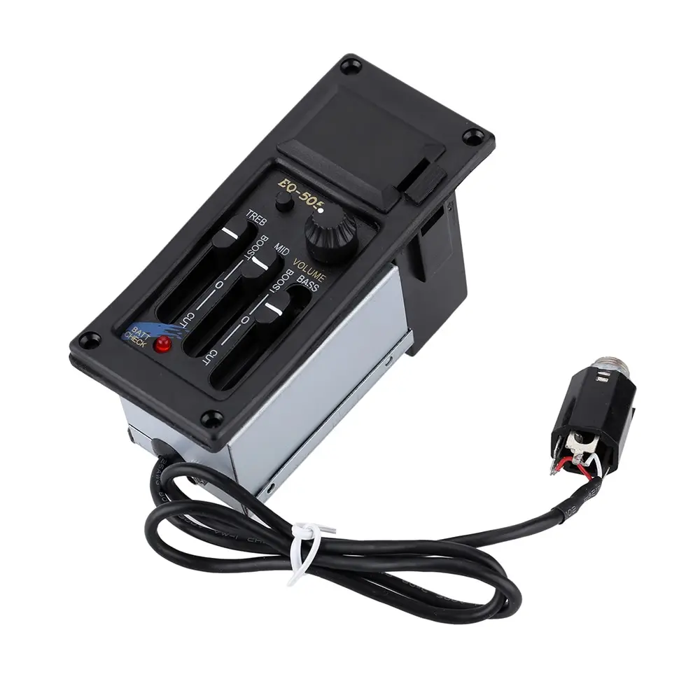 

3-Band Acoustic Guitar Tone and Volume Amplifier EQ Equalizer Preamp Piezo Pickup Tuner