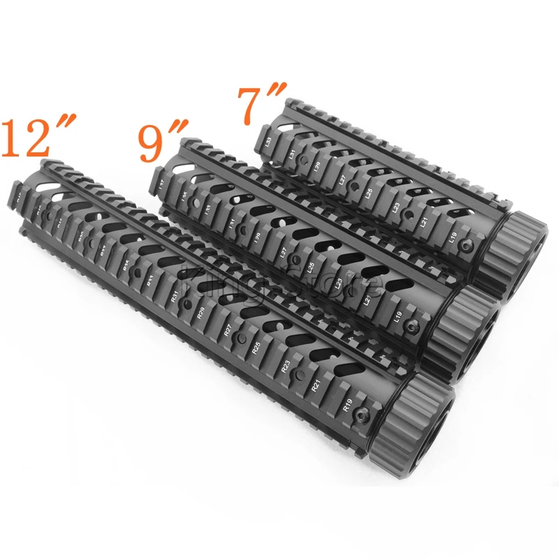 Airsoft Comprimento Quad Ferroviário Handguard M16 m4 Ar-15 Mão Gurad. 223 5.56 Livre Float 7 9 12