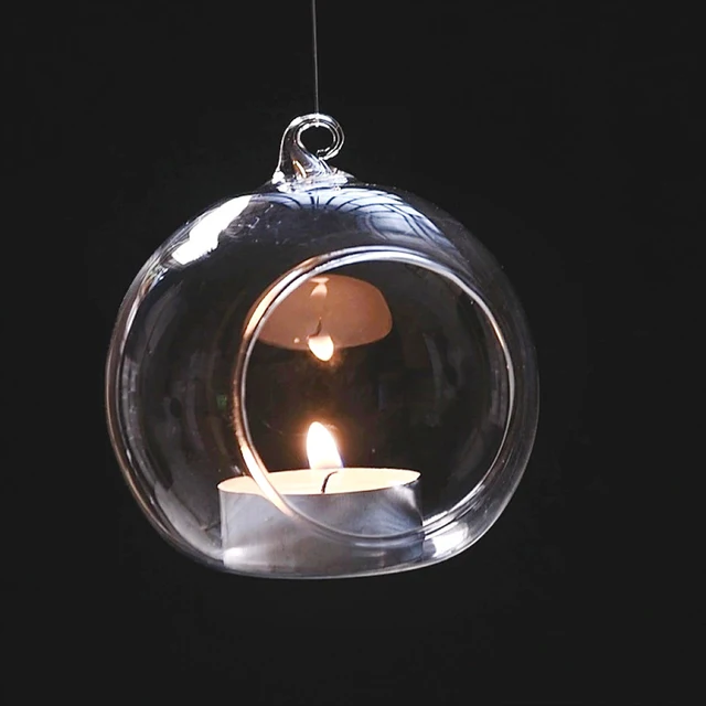 Brand 1PC Hanging Tealight Holder Glass ORB Terrarium Glass Globe