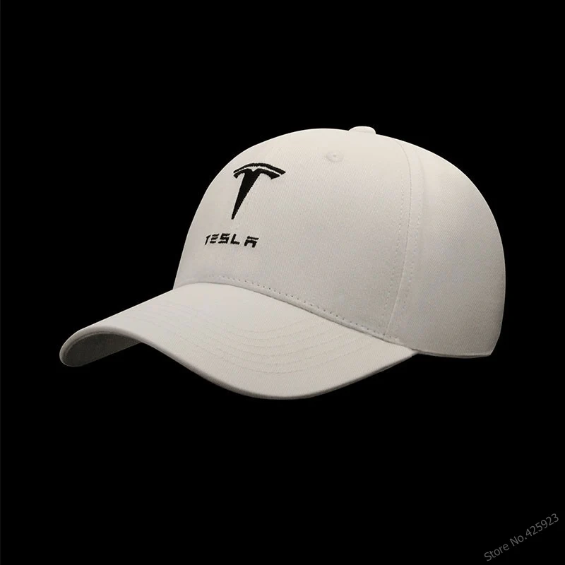 Новое поступление, стильная одноцветная бейсболка с вышивкой Tesla для 4 сезонов, хлопковая кепка, кепки, Регулируемая Кепка для автомобильных фанатов - Цвет: white